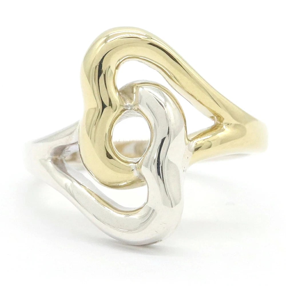 TIFFANY DOUBLE OPEN HEART RING STERLING SILVER: Tiffany Double Open Heart Ring Sterling Silver Brand: Tiffany & Co. Type/Style: Ring Material: Sterling Silver 925 and 18K Yellow Gold, Color: SV, YG Size: US 4.5 Accessories: None Accessories