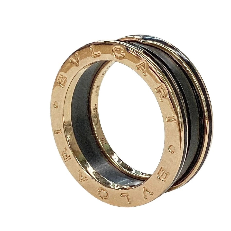 BVLGARI B.ZERO1 RING 18K PINK GOLD: Bvlgari B.zero1 Ring 18K Pink Gold Brand: Bvlgari Type/Style: Ring Material: 18K Pink Gold, Black Matte Ceramic, Color: PG Size: US 8 Accessories: None Accessories Notice: When purchasing pre-owned