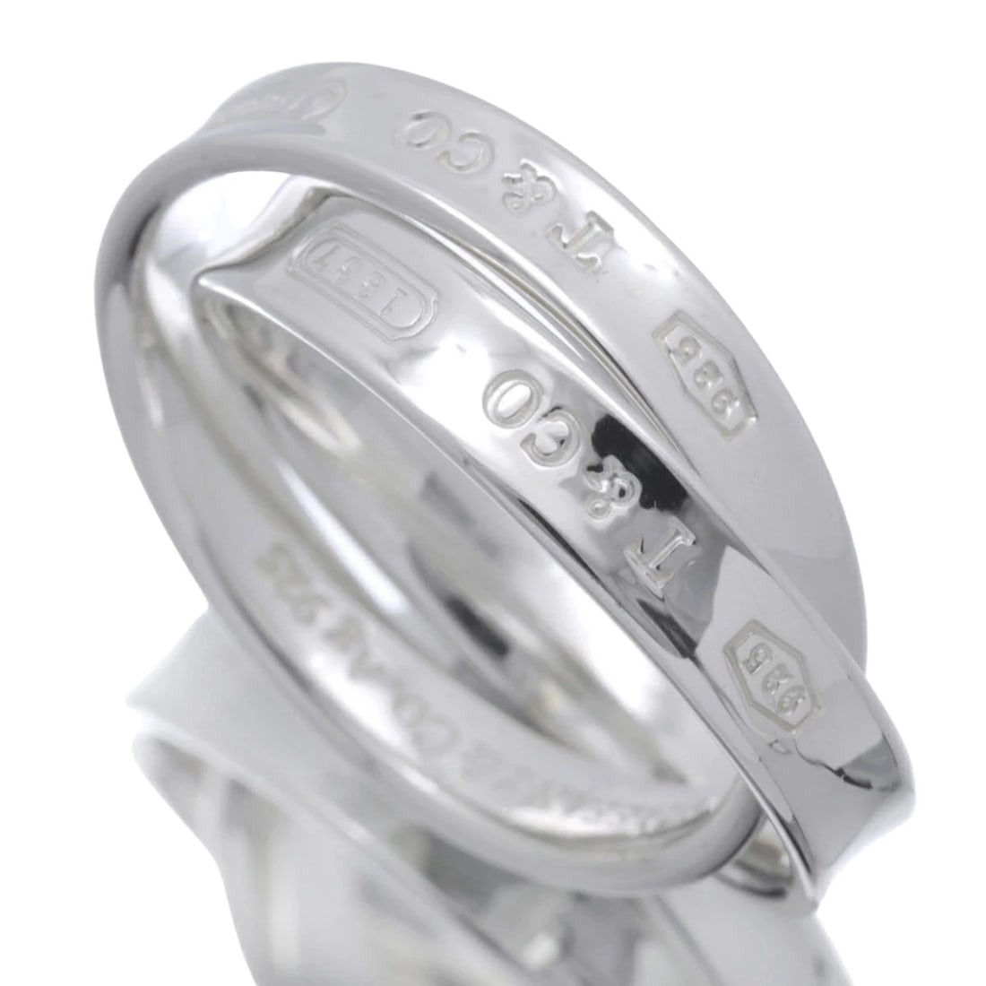 TIFFANY & CO. INTERLOCKING CIRCLE RING SILVER - 2
