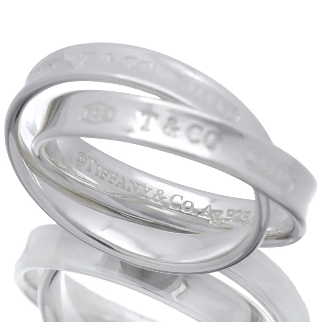 TIFFANY & CO. INTERLOCKING CIRCLE RING SILVER - 4