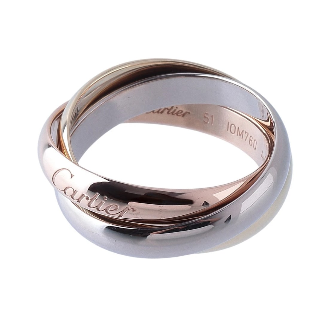 CARTIER TRINITY RING MM CLASSIC 18K PINK WHITE YELLOW GOLD: Cartier Trinity Ring MM Classic 18K Pink White Yellow Gold Brand: Cartier Type/Style: Ring Material: 18K Pink Gold, White Gold, Yellow Gold, Color: PG, WG, YG Size: US 6 Accessories: None