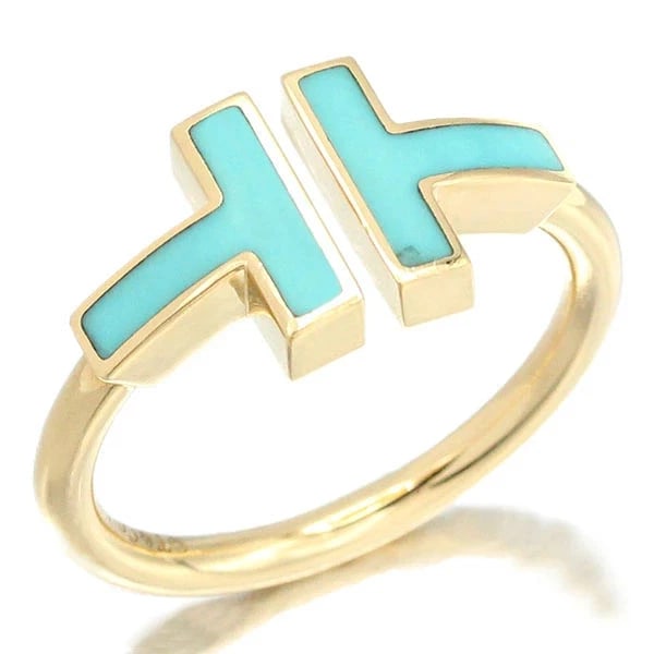 TIFFANY & CO. T WIRE TURQUOISE RING 18K YELLOW GOLD WOMEN 'S: Tiffany & Co. T Wire Turquoise Ring 18K Yellow Gold Women 's Brand: Tiffany & Co. Type/Style: Ring Material: K18, Main Stone Turquoise Color: Gold Size: US 5 Accessories: None Accessories Notice: