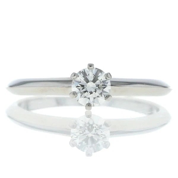 TIFFANY & CO. PT950 PLATINUM SOLITAIRE DIAMOND RING: Tiffany & Co. Pt950 Platinum Solitaire Diamond Ring Brand: Tiffany & Co. Type/Style: Ring Material: PT 950, Main Stone Natural Color: Size: US 6 Accessories: None Accessories Notice: When purchasing