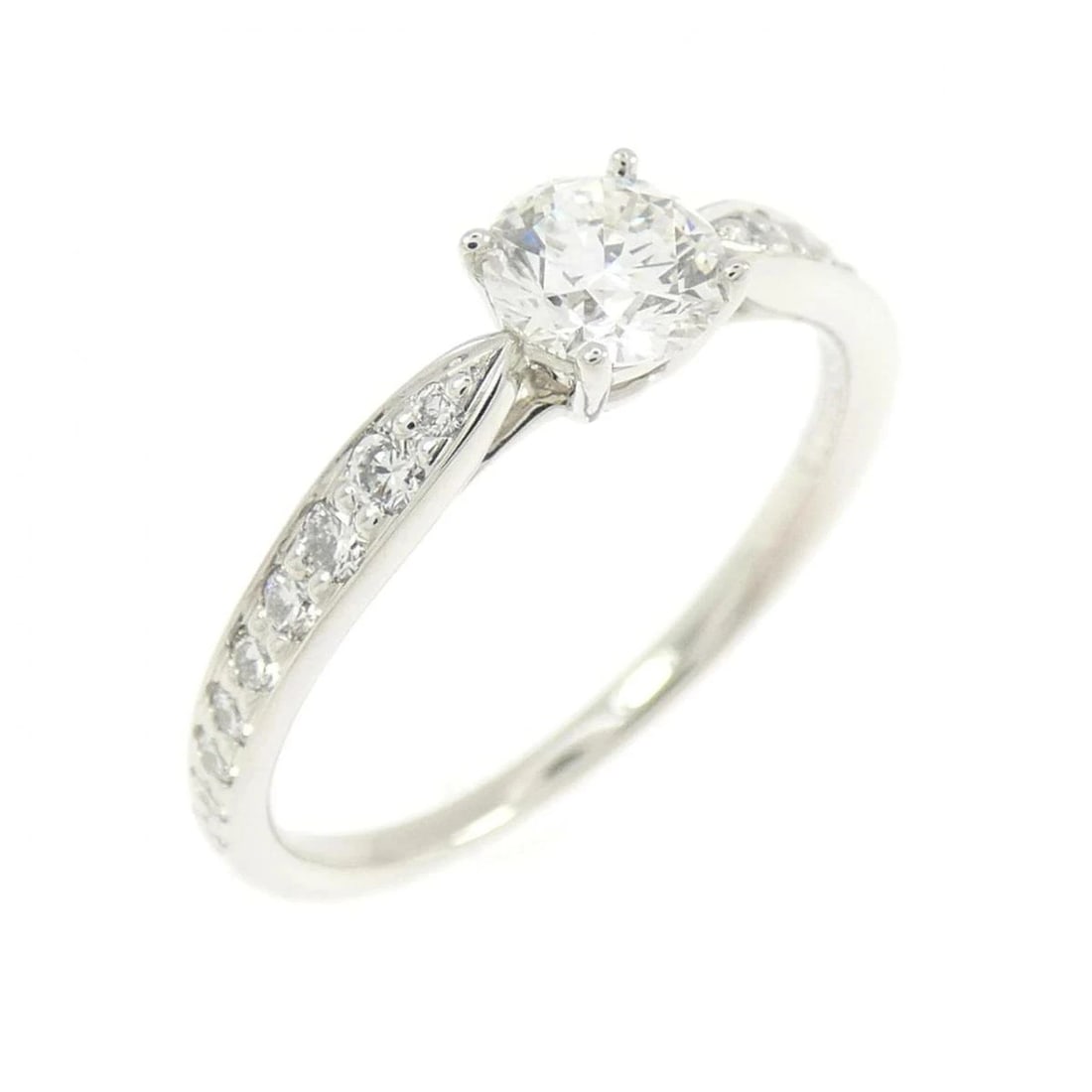 TIFFANY HARMONY PLATINUM DIAMOND RING: Tiffany Harmony Platinum Diamond Ring Brand: Tiffany & Co. Type/Style: Ring Material: PT 950, Main Stone Natural Color: Size: US 5.5 Accessories: None Accessories Notice: When purchasing pre-owned