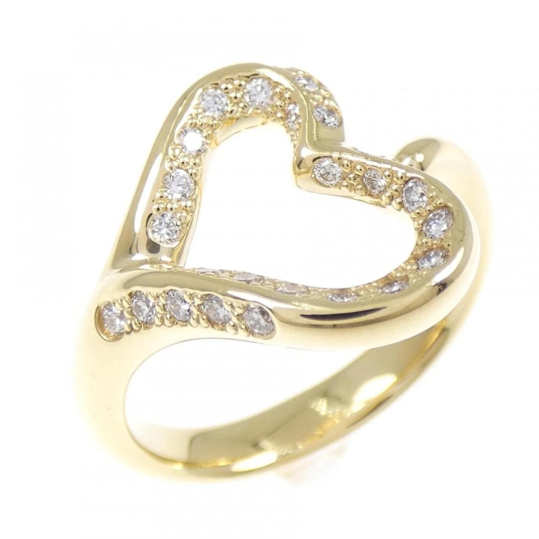 TIFFANY OPEN HEART DIAMOND RING 750 YELLOW GOLD (1 of 3)
