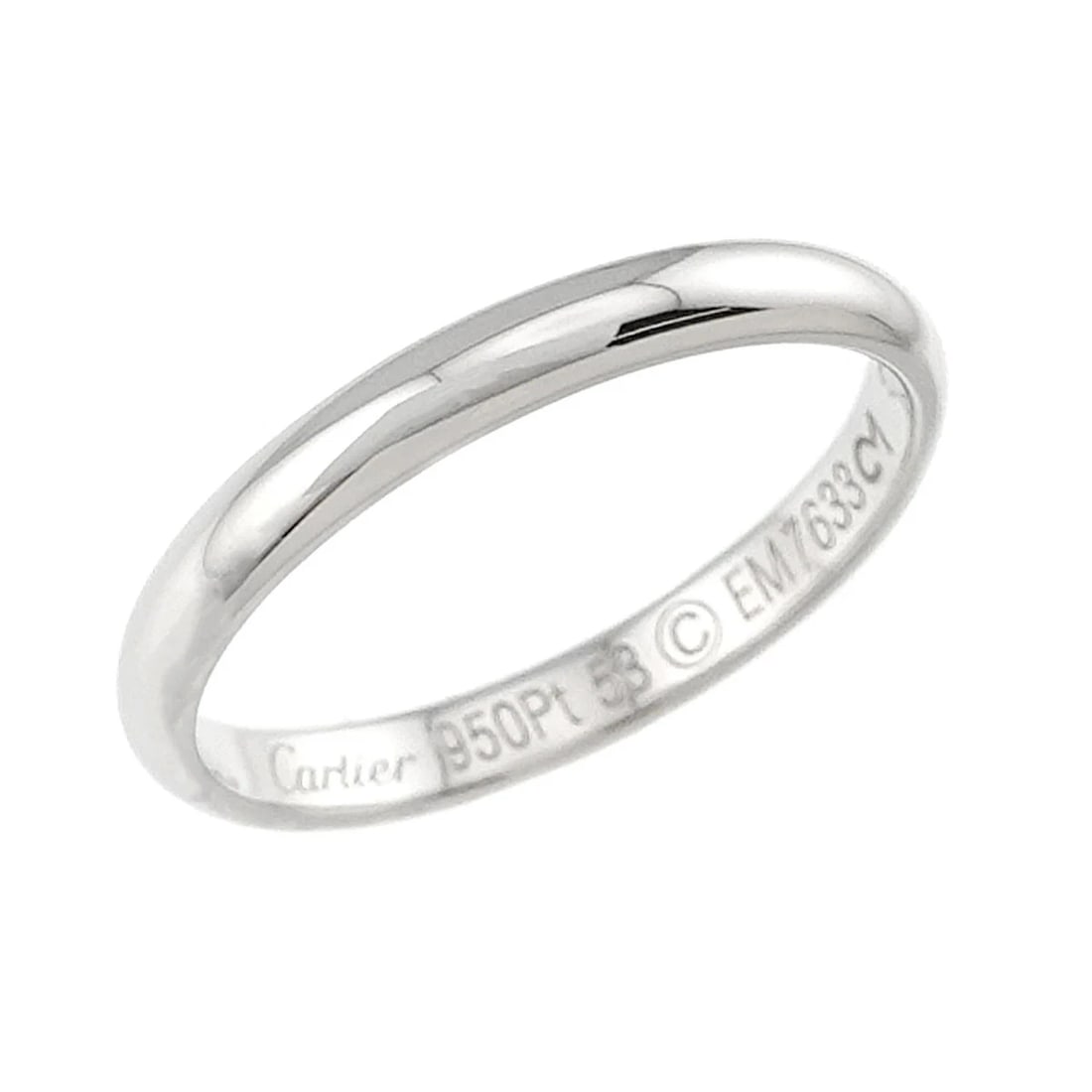 CARTIER CLASSIC RING PLATINUM PLAIN BAND DESIGN: Cartier Classic Ring Platinum Plain Band Design Brand: Cartier Type/Style: Ring Material: Platinum, Color: Size: US 6.5 Accessories: None Accessories Notice: When purchasing pre-owned good