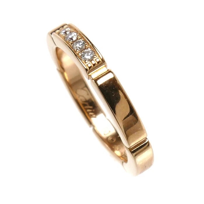 CARTIER MAILLON PANTHERE RING 18K PINK GOLD 4P DIAMOND LADIES (1 of 3)