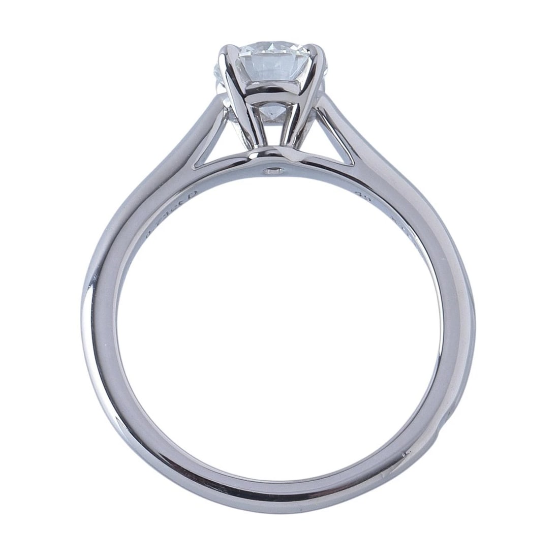 CARTIER SOLITAIRE RING PLATINUM DIAMOND: Cartier Solitaire Ring Platinum Diamond Brand: Cartier Type/Style: Ring Material: Platinum, Main Stone Natural Color: Size: US 5 Accessories: None Accessories Notice: When purchasing pre-o