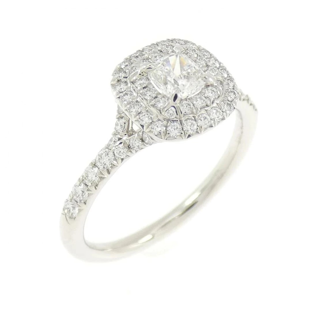 TIFFANY SOLESTE PLATINUM RING: Tiffany Soleste Platinum Ring Brand: Tiffany & Co. Type/Style: Ring Material: Pt 950, Main Stone Natural Color: Size: US 5.5 Accessories: None Accessories Notice: When purchasing pre-owned goods,