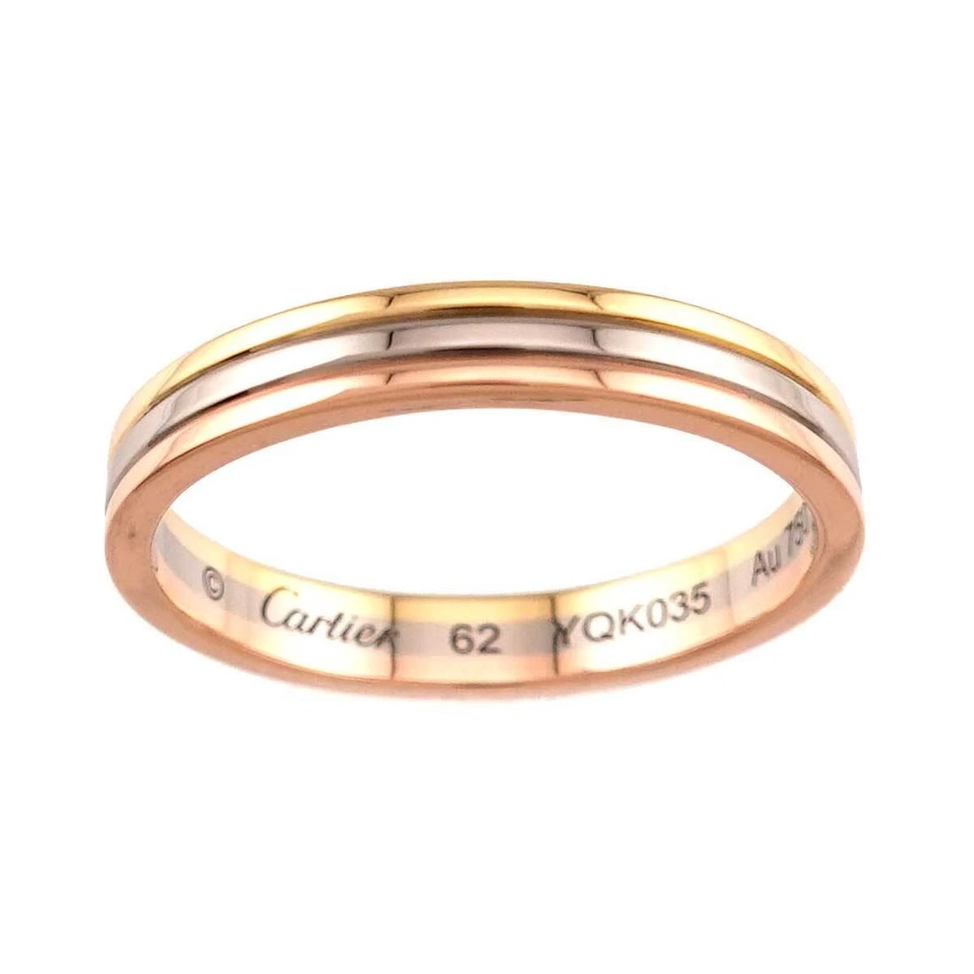 CARTIER VENDOME RING 18K YELLOW WHITE PINK GOLD THREE TONE BAND: Cartier Vendome Ring 18K Yellow White Pink Gold Three Tone Band Brand: Cartier Type/Style: Ring Material: 18K Yellow Gold, White Gold, Pink Gold, Color: YG, WG, PG Size: US 10.5 Accessories: None