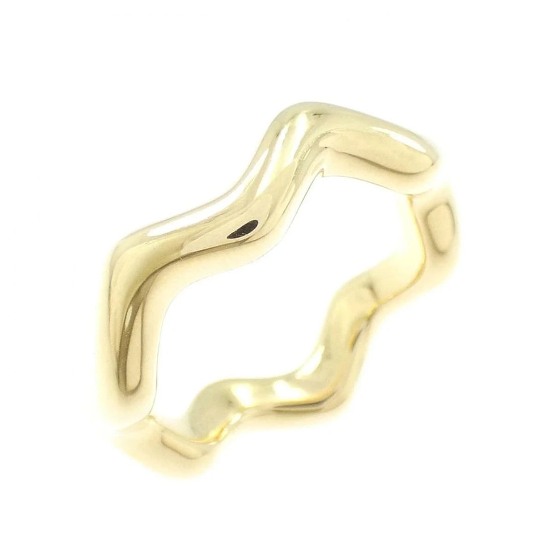 TIFFANY ZIGZAG LARGE RING 750 YELLOW GOLD: Tiffany Zigzag Large Ring 750 Yellow Gold Brand: Tiffany & Co. Type/Style: Ring Material: Yellow Gold, Color: YG Size: US 5 Accessories: None Accessories Notice: When purchasing pre-owned