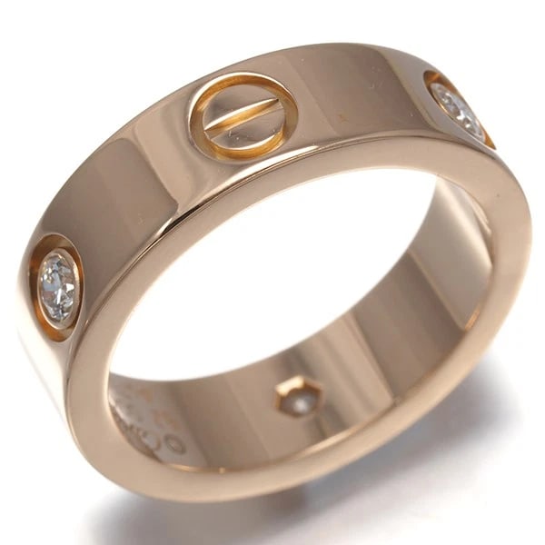 CARTIER LOVE RING DIAMOND K18PG PINK GOLD WEDDING BAND HALF: Cartier Love Ring Diamond K18PG Pink Gold Wedding Band Half Brand: Cartier Type/Style: Ring Material: 18K Pink Gold (K18PG), Main Stone Natural Color: PG Size: US 6 Accessories: None Accessories