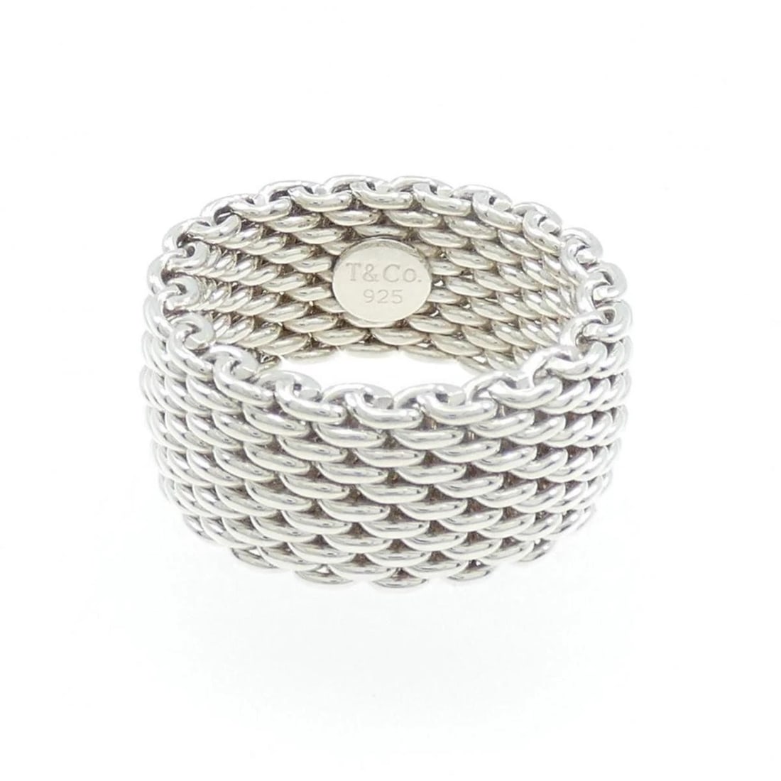 TIFFANY MESH RING 925 SILVER REFINED FINISH: Tiffany Mesh Ring 925 Silver Refined Finish Brand: Tiffany & Co. Type/Style: Ring Material: 925 Sterling Silver, Color: Silver Size: US 6 Accessories: None Accessories Notice: When purchasing