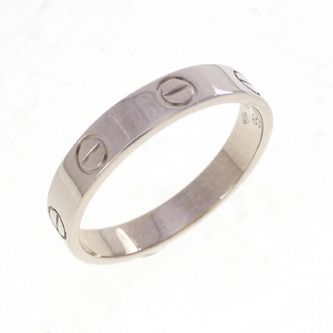 CARTIER MINI LOVE RING 18K GOLD: Cartier Mini Love Ring 18K Gold Brand: Cartier Type/Style: Ring Material: 18K White Gold, Color: WG Size: US 7.5 Accessories: None Accessories Notice: When purchasing pre-owned goods, please refer to