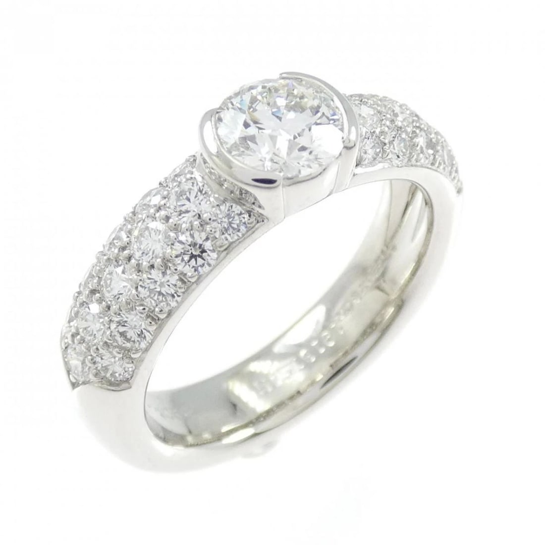 TIFFANY PAVE SOLITAIRE RING PLATINUM: Tiffany Pave Solitaire Ring Platinum Brand: Tiffany & Co. Type/Style: Ring Material: Pt 950, Main Stone Natural Color: Size: US 6.5 Accessories: None Accessories Notice: When purchasing pr