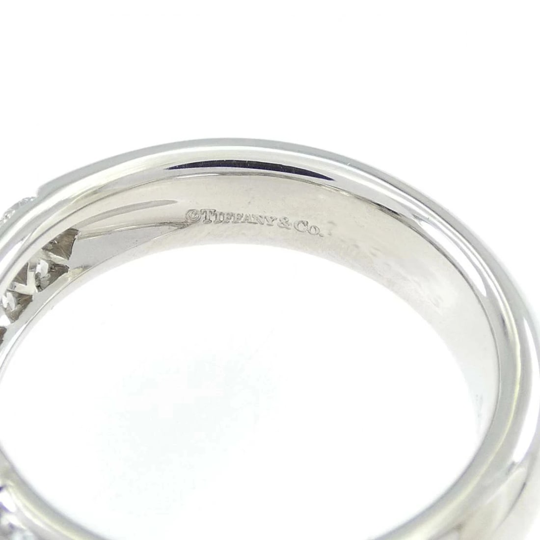 TIFFANY PAVE SOLITAIRE RING PLATINUM - 4