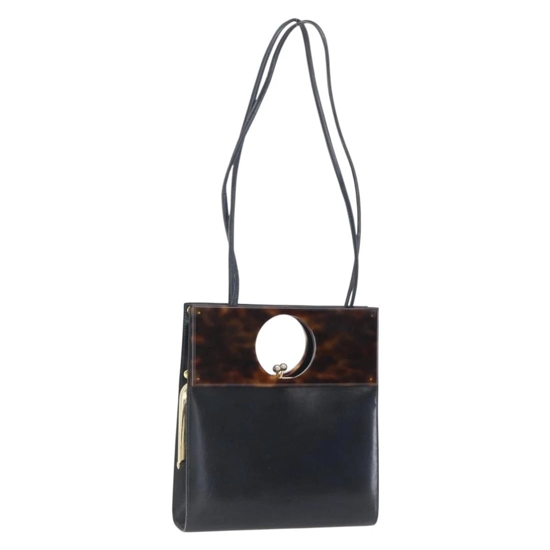 CHRISTIAN DIOR HAND BAG LEATHER 2WAY BLACK GOLD: Christian Dior Hand Bag Leather 2way Black Gold Brand: Christian Dior Type/Style: Hand Bag Material: leather Color: Black/Gold Size: W8.7 x H9.8 x D2.8inch Accessories: None Accessories No