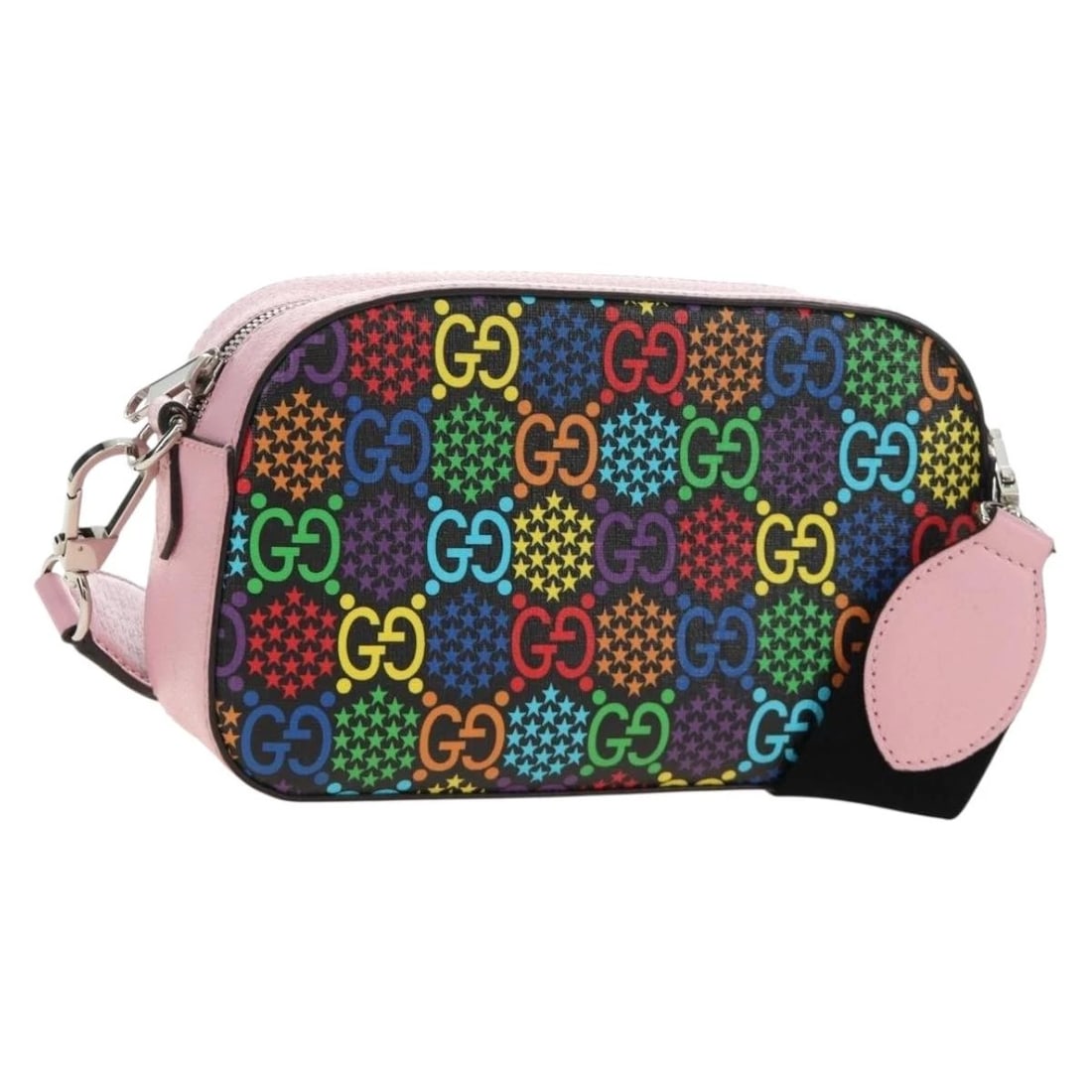GUCCI GG PSYCHEDELIC SHOULDER BAG MULTICOLOR SILVER: GUCCI GG Psychedelic Shoulder Bag Multicolor Silver Brand: GUCCI Type/Style: Shoulder Bag Material: GG Canvas Color: Multicolor/Silver Size: W9.4 x H5.5 x D2.8inch Accessories: None Access