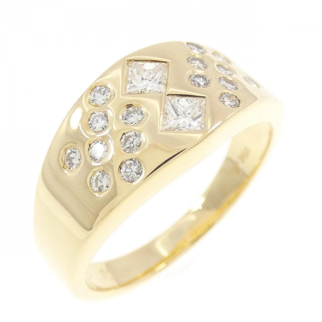 MIKIMOTO DIAMOND RING: Mikimoto Diamond Ring Brand: MIKIMOTO Type/Style: Mikimoto Ring Material: 750 yellow gold, Main Stone Natural Color: Yellow Gold Size: US4 1/2 Accessories: None Accessories Notice: When purchasing