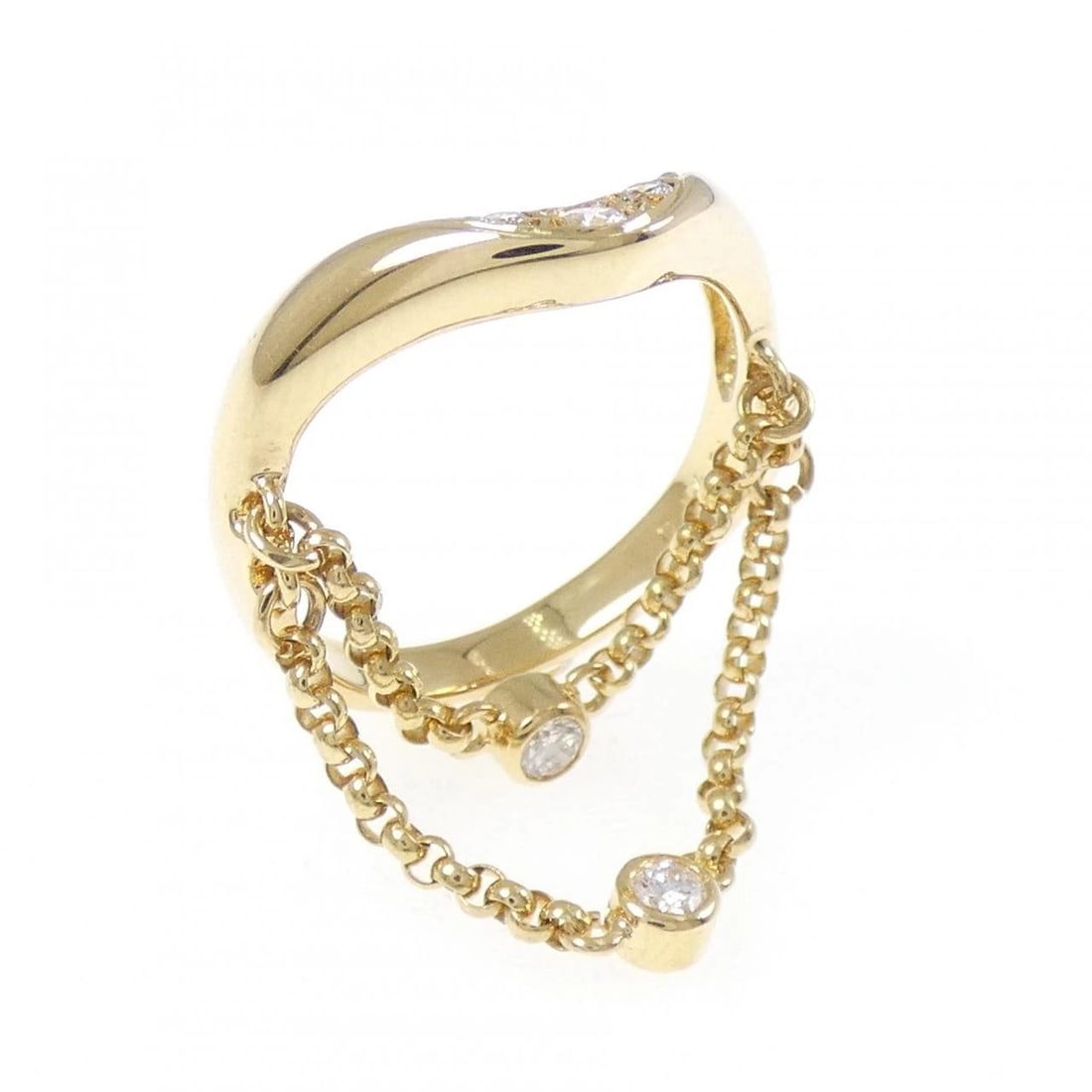 MIKIMOTO DIAMOND RING: Mikimoto Diamond Ring Brand: MIKIMOTO Type/Style: Mikimoto Ring Material: K18 yellow gold, Main Stone Natural Color: yellow gold Size: US4 1/4 Accessories: None Accessories Notice: When purchasing