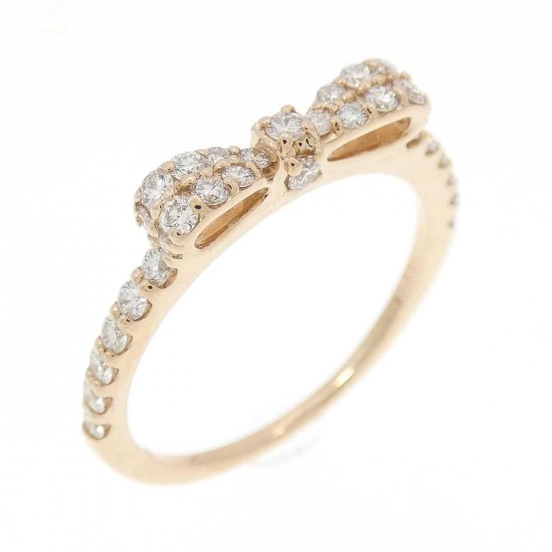 PONTE VECCHIO RIBBON DIAMOND RING: Ponte Vecchio Ribbon Diamond Ring Brand: Ponte Vecchio Type/Style: Ponte Vecchio Ring Material: K18 Pink Gold, Main Stone Natural Color: PINK GOLD Size: US5 Accessories: None Accessories Notice: When