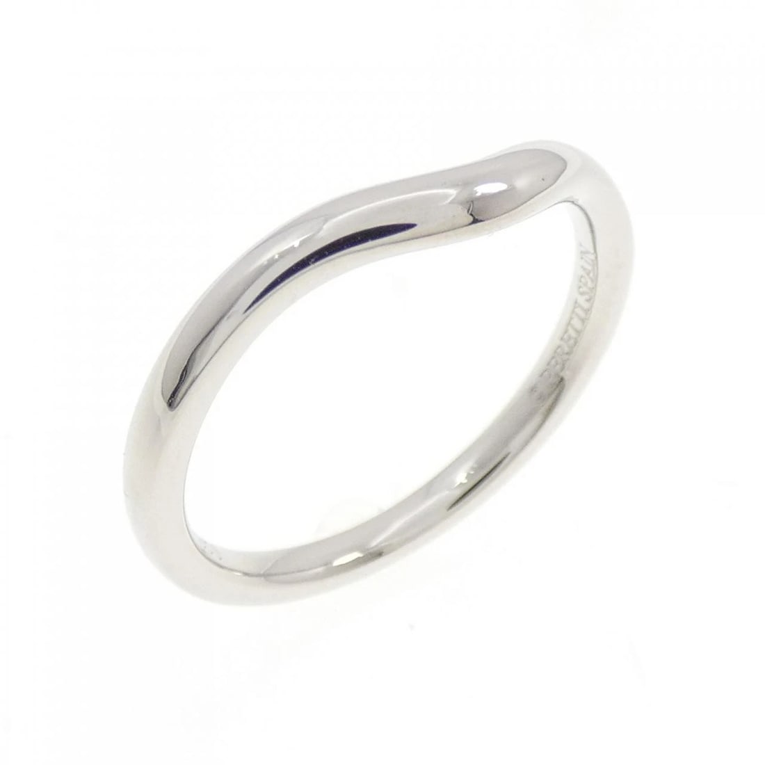 TIFFANY&CO. CURVED RING: TIFFANY&Co. Curved Ring Brand: TIFFANY&Co. Type/Style: TIFFANY & Co. Ring Material: Platinum950, Color: silver Size: US4 3/4 Accessories: None Accessories Notice: When purchasing pre-owned