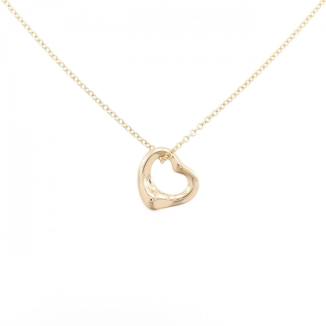 TIFFANY&CO. OPEN HEART NECKLACE: TIFFANY&Co. Open Heart Necklace Brand: TIFFANY&Co. Type/Style: TIFFANY&Co. Necklace Material: 750 Pink Gold, Color: pink gold Size: Length41cm Actual Size Pendant length approx. x width approx.: 11.0m