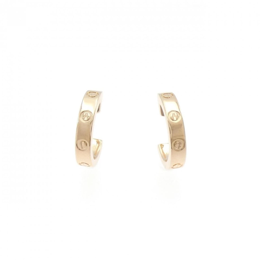 CARTIER MINI LOVE PIERCE: Cartier Mini Love Pierce Brand: CARTIER Type/Style: Cartier Pierce/Earring Material: 750 Pink Gold, Color: pink gold Size: Actual Size Approx. height x width: 12.4mm x 2.6mm Accessories: None