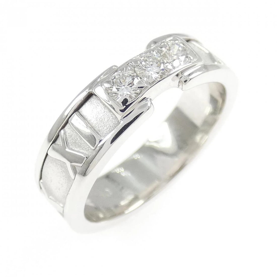 TIFFANY&CO. ATLAS RING: TIFFANY&Co. Atlas Ring Brand: TIFFANY&Co. Type/Style: TIFFANY & Co. Ring Material: 750 white gold, Main Stone Natural Color: White gold Size: US5 1/4 Accessories: None Accessories Notice: