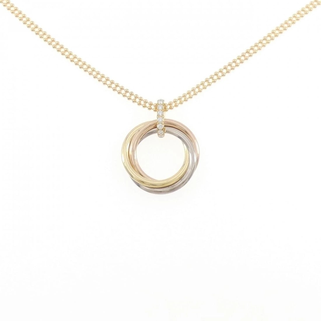 CARTIER TRINITY NECKLACE: Cartier Trinity Necklace Brand: CARTIER Type/Style: Cartier Necklace Material: 750 Yellow Gold/750 White Gold/750 Pink Gold, Main Stone Natural Color: YG,WG,PG Size: length38?42cmActual Size Pendant