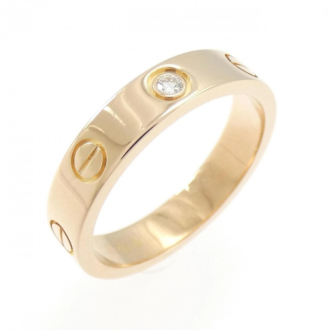 CARTIER MINI LOVE RING: Cartier Mini Love Ring Brand: CARTIER Type/Style: Cartier Ring Material: 750 Pink Gold, Main Stone Natural Color: Pink Gold Size: US5 3/4(51) Accessories: None Accessories Notice: When purchasing