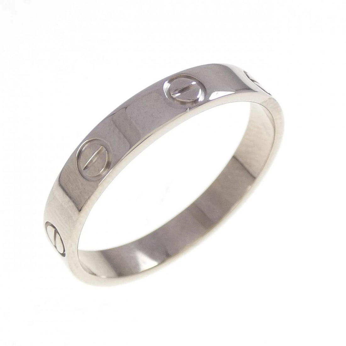 CARTIER MINI LOVE RING: Cartier Mini Love Ring Brand: CARTIER Type/Style: Cartier Ring Material: 750 white gold, Color: White Gold Size: US9(59) Accessories: None Accessories Notice: When purchasing pre-owned goods, please