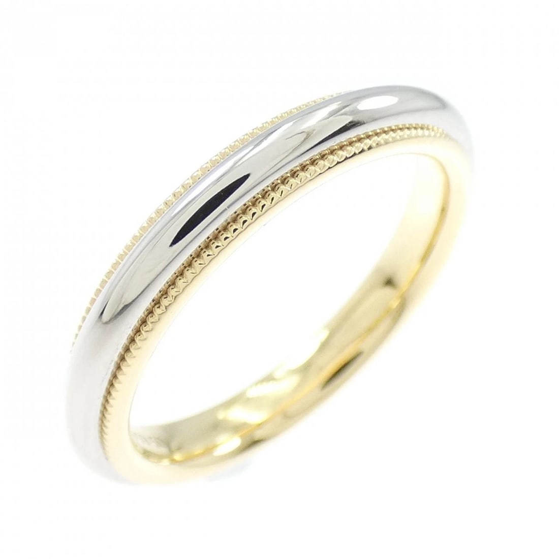 TIFFANY & CO. MILGRAIN RING: TIFFANY & Co. Milgrain Ring Brand: TIFFANY&Co. Type/Style: TIFFANY & Co. Ring Material: 750 Yellow Gold/Platinum 950, Color: YG,Silver Size: US5 Accessories: None Accessories Notice: When purchasing