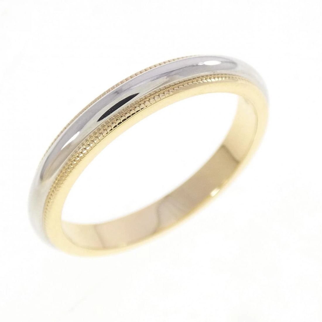TIFFANY & CO. MILGRAIN RING: TIFFANY & Co. Milgrain Ring Brand: TIFFANY&Co. Type/Style: TIFFANY & Co. Ring Material: 750 Yellow Gold/Platinum 950, Color: YG,Silver Size: US9 1/2 Accessories: None Accessories Notice: W