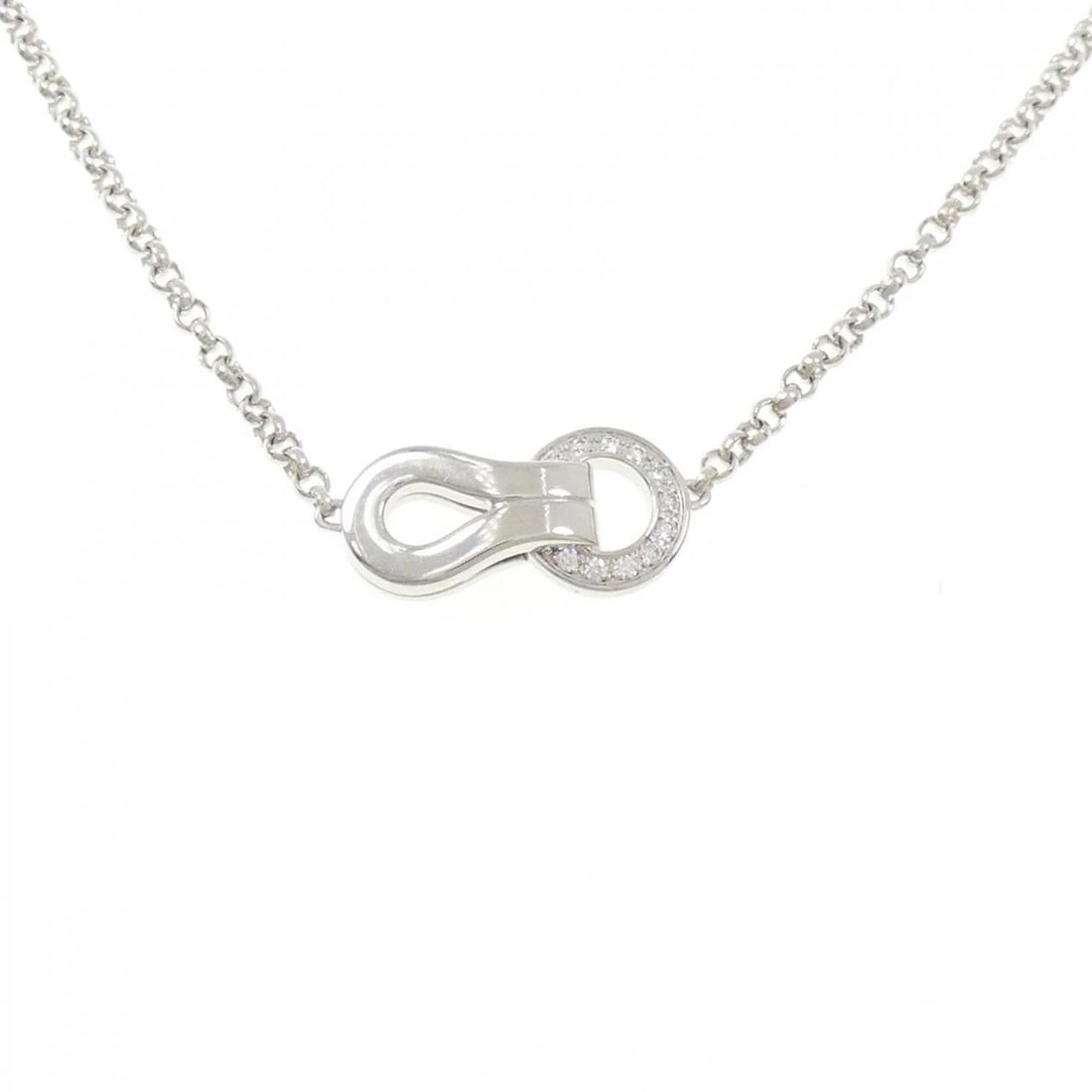 CARTIER AGRAFFE NECKLACE: Cartier Agraffe Necklace Brand: CARTIER Type/Style: Cartier Necklace Material: 750 white gold, Main Stone Natural Color: White Gold Size: length38?41cmActual Size Pendant length approx. x width