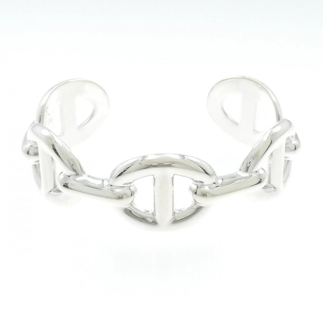 HERMES CHAINE D'ANCRE BANGLE: Hermes Chaine d'Ancre Bangle Brand: HERMES Type/Style: Hermes Bracelet Material: 925Silver, Color: Silver Size: 16cmActual Size Max width approx.: 18.9mm Accessories: None Accessories Notice: When