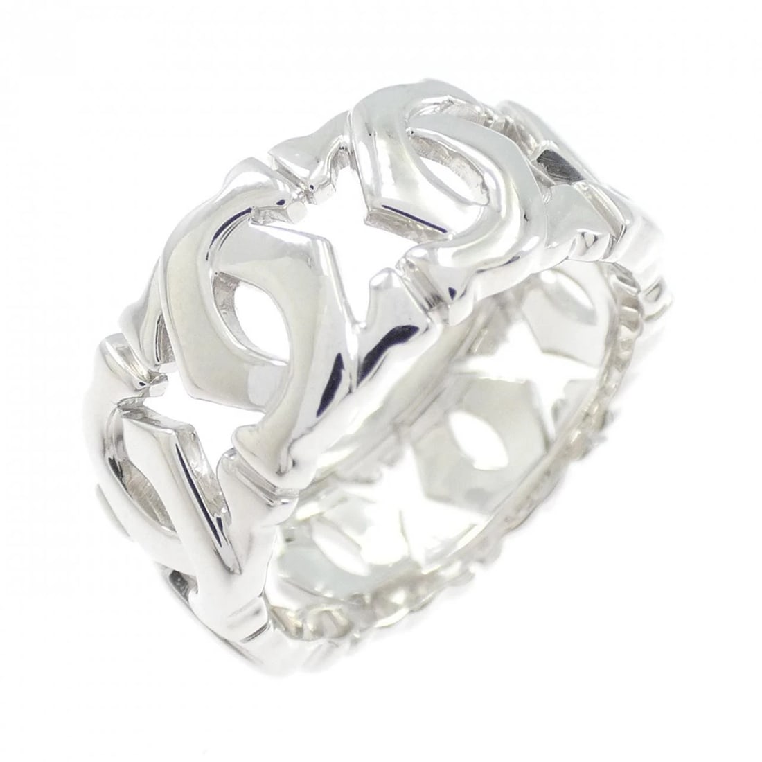 CARTIER ENTRELACES SMALL RING: Cartier Entrelaces small ring Brand: CARTIER Type/Style: Cartier Ring Material: 750 white gold, Color: White Gold Size: US4(47) Accessories: None Accessories Notice: When purchasing pre-owned goods,