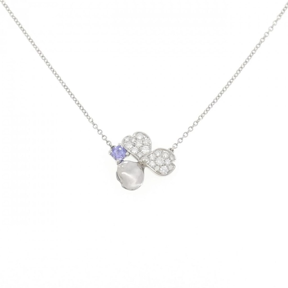 TIFFANY&CO. PAPER FLOWER NECKLACE: TIFFANY&Co. Paper Flower Necklace Brand: TIFFANY&Co. Type/Style: TIFFANY&Co. Necklace Material: Platinum950, Main Stone Tanzanite Color: Silver Size: length40cmActual Size Pendant length approx. x
