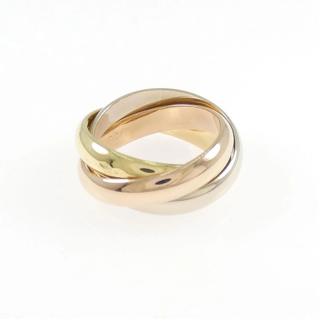 CARTIER TRINITY RING: Cartier Trinity ring Brand: CARTIER Type/Style: Cartier Ring Material: 750 Yellow Gold/750 White Gold/750 Pink Gold, Color: YG,WG,PG Size: US4 1/2(47) Accessories: None Accessories Notice: When