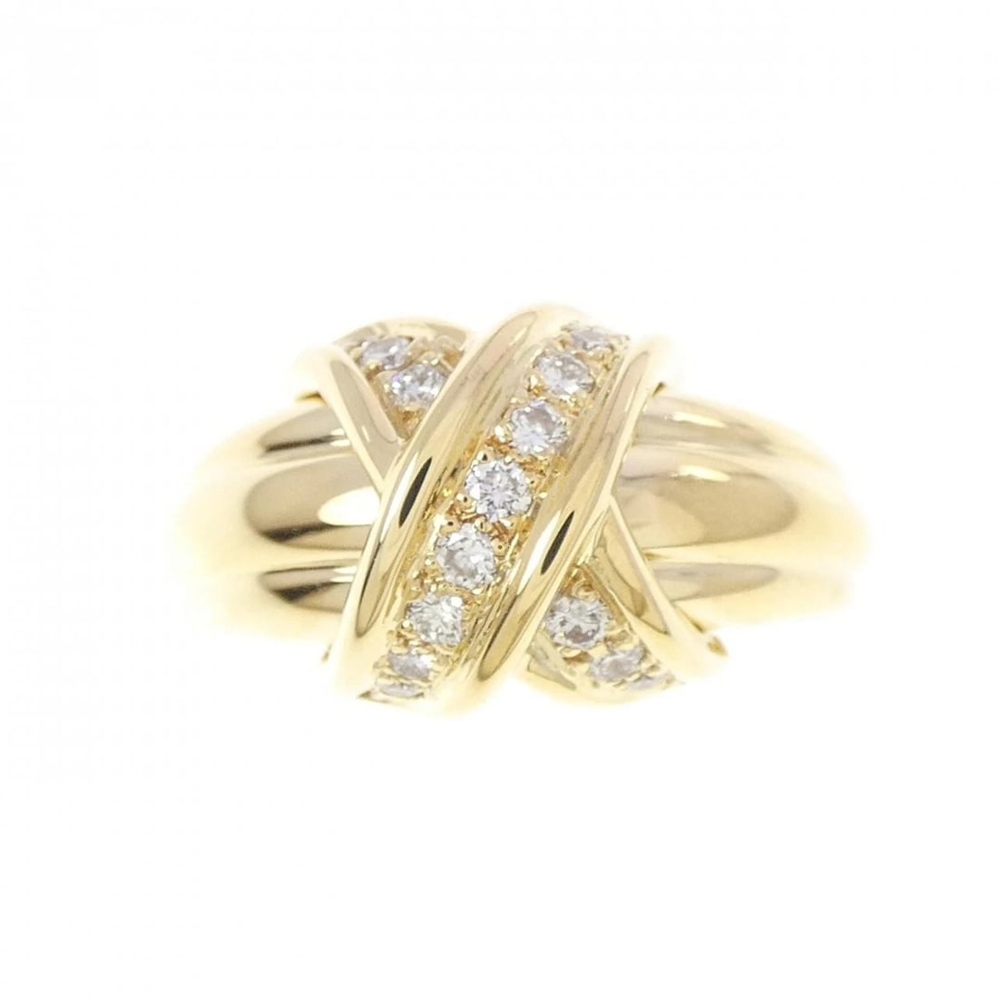 TIFFANY&CO. SIGNATURE LARGE RING: TIFFANY&Co. Signature Large Ring Brand: TIFFANY&Co. Type/Style: TIFFANY & Co. Ring Material: 750 yellow gold, Main Stone Natural Color: YEllow Gold Size: US4 3/4 Accessories: None Accessor