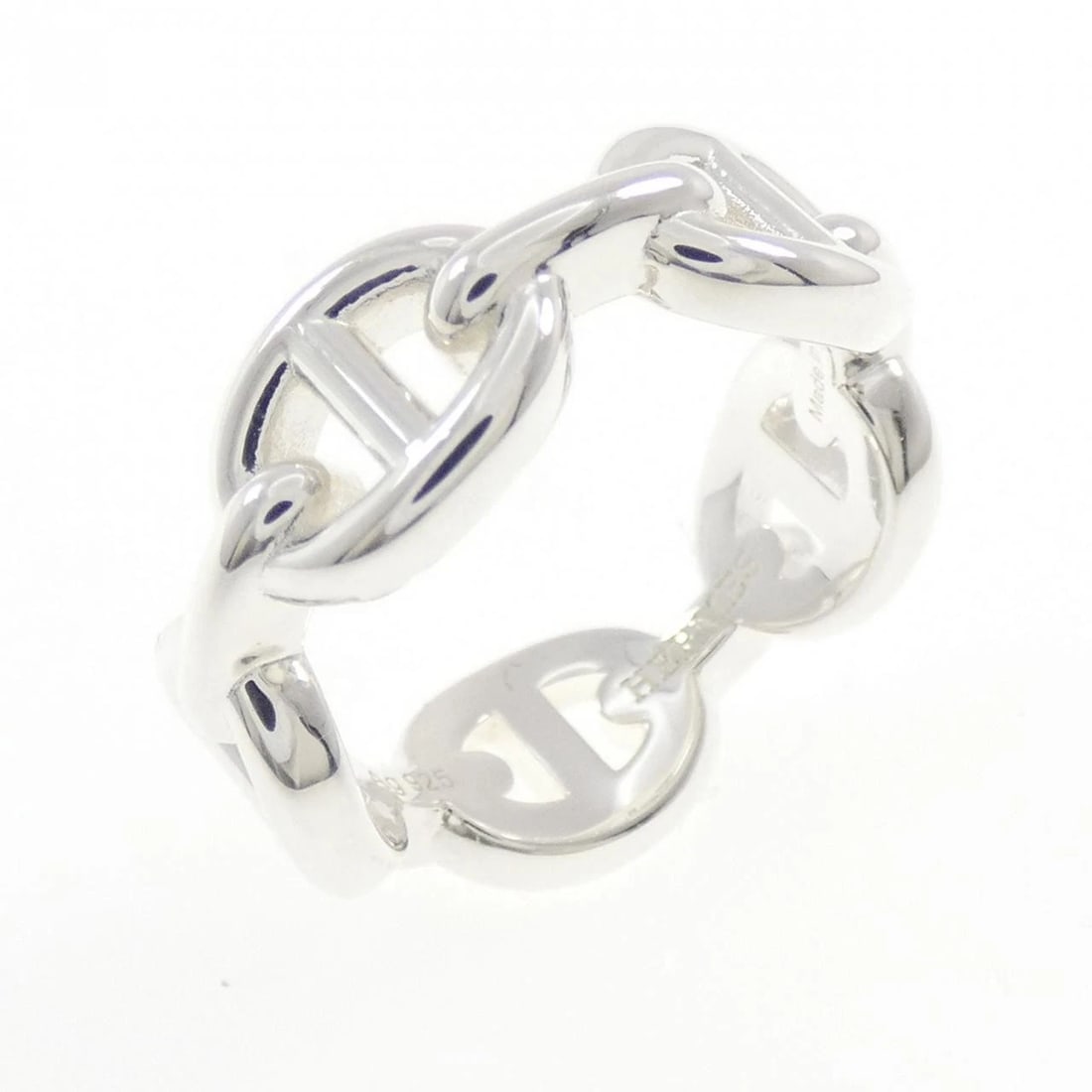 HERMES CHAINE D'ANCRE ENCHAINE RING: Hermes Chaine d'Ancre Enchaine Ring Brand: HERMES Type/Style: Hermes Ring Material: 925Silver, Color: Silver Size: US5 1/4(50) Accessories: None Accessories Notice: When purchasing pre-owned goods,
