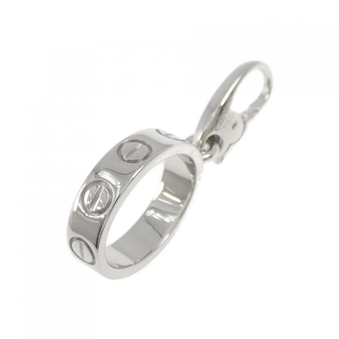 CARTIER LOVE CHARM: Cartier Love Charm Brand: CARTIER Type/Style: Cartier Pendant/Brooch Material: 750 white gold, Color: White Gold Size: Actual Size Approximate dimensions (height x width): 25.4cm x 3.4cm Accessories: