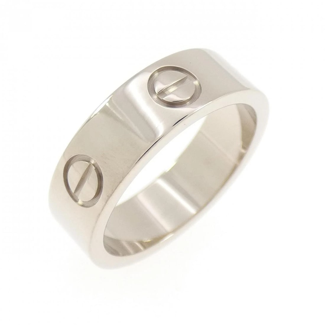 CARTIER LOVE RING: cartier love ring Brand: CARTIER Type/Style: Cartier Ring Material: 750 white gold, Color: White Gold Size: US6(52) Accessories: None Accessories Notice: When purchasing pre-owned goods, please refer