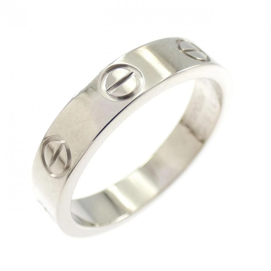 CARTIER MINI LOVE RING: Cartier Mini Love Ring Brand: CARTIER Type/Style: Cartier Ring Material: 750 white gold, Color: White Gold Size: US4 1/2(48) Accessories: None Accessories Notice: When purchasing pre-owned goods,