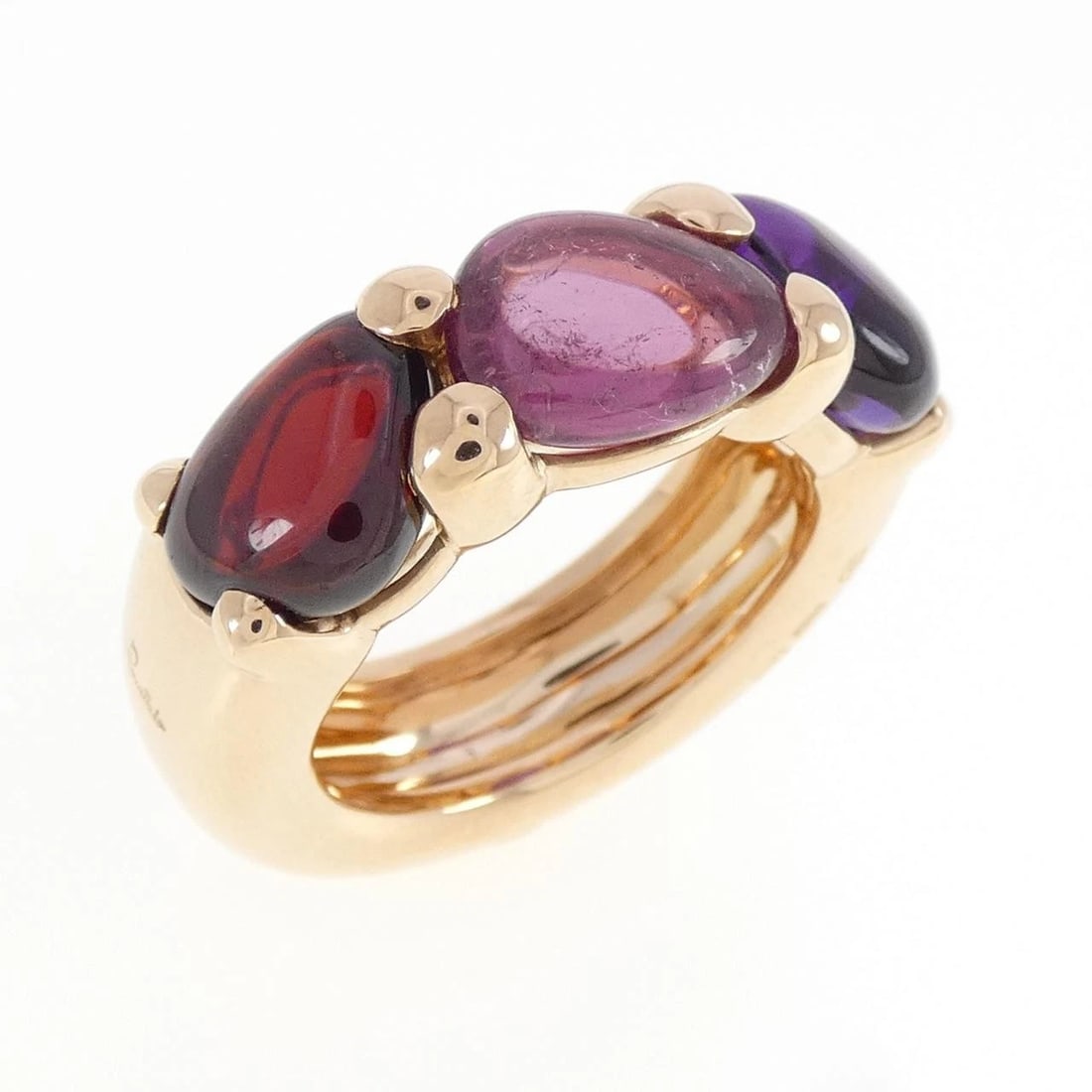 POMELLATO SASH RING: Pomellato Sash Ring Brand: Pomellato Type/Style: Pomellato Ring Material: 750 Pink Gold, Main Stone Amethyst Color: PINK GOLD Size: US7 1/4 Accessories: None Accessories Notice: When purch