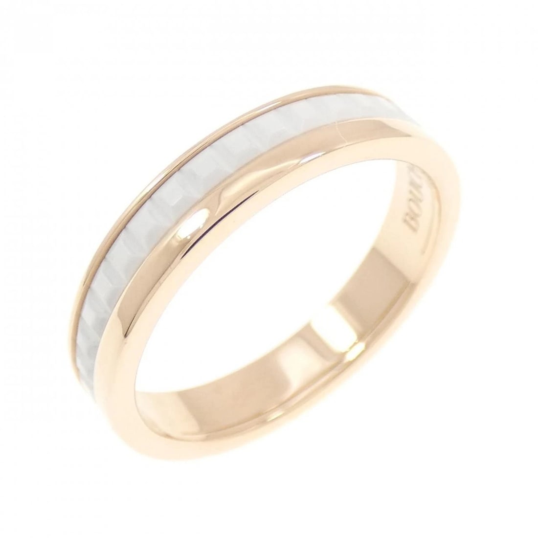BOUCHERON QUATRE WHITE RING: Boucheron Quatre White Ring Brand: Boucheron Type/Style: Boucheron Ring Material: 750 pink gold/ceramic, Color: pink gold/ceramic Size: US6 1/4(52) Accessories: None Accessories Notice: When