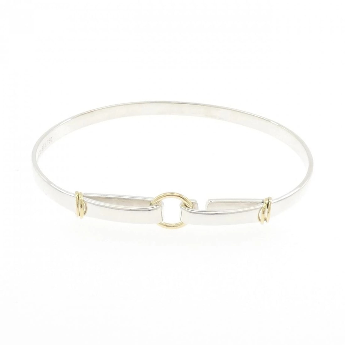 TIFFANY & CO. 925/750YG BANGLE: TIFFANY & Co. 925/750YG Bangle Brand: TIFFANY&Co. Type/Style: TIFFANY & Co. Bracelet Material: 925Silver/750Yellow Gold, Color: silver,YG Size: Length17.5cm Actual Size Max width approx: 8.9mm