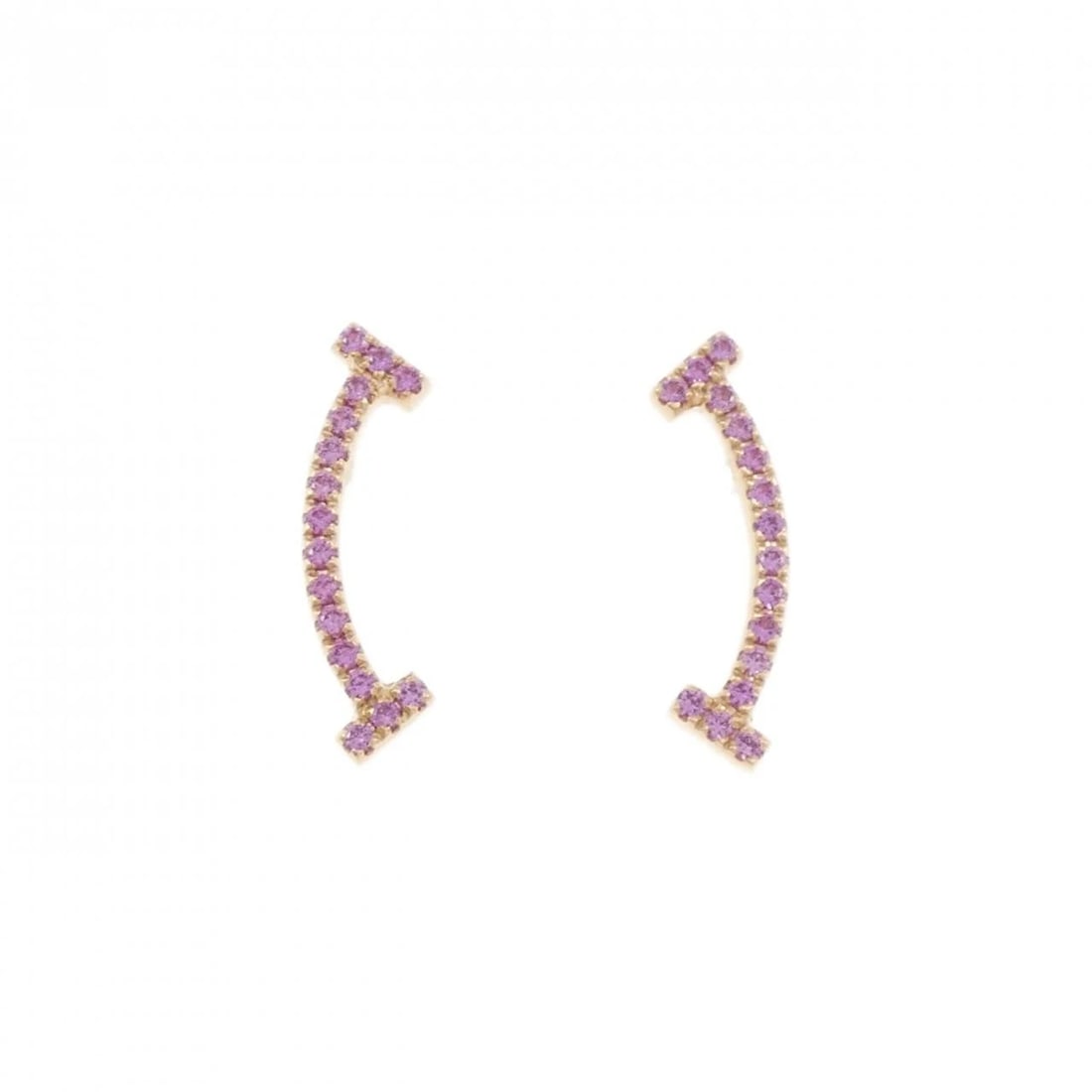 TIFFANY&CO. T SMILE PIERCE: TIFFANY&Co. T Smile Pierce Brand: TIFFANY&Co. Type/Style: TIFFANY&Co. Pierce/Earring Material: 750 Pink Gold, Main Stone Sapphire Color: pink gold Size: Actual Size Approx. height x width: 15.4mm x