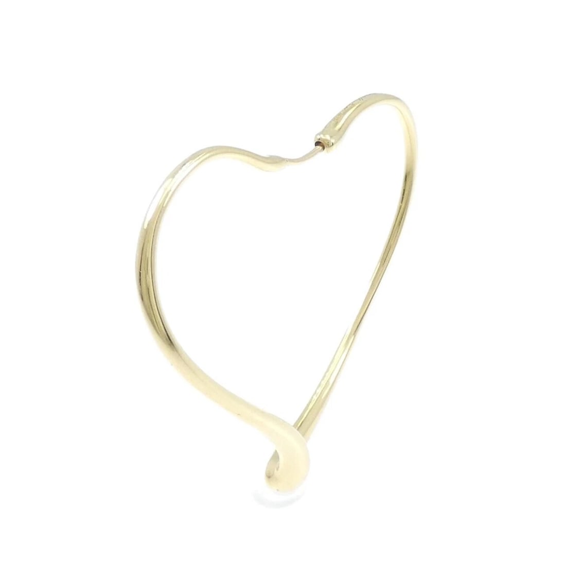 TIFFANY & CO. OPEN HEART HOOP EARRING (SINGLE): TIFFANY & Co. Open Heart Hoop Earring (Single) Brand: TIFFANY&Co. Type/Style: TIFFANY&Co. Pierce/Earring Material: 750 yellow gold, Color: YELLOW GOLD Size: Actual Size Approx. height x width: 40.0mm