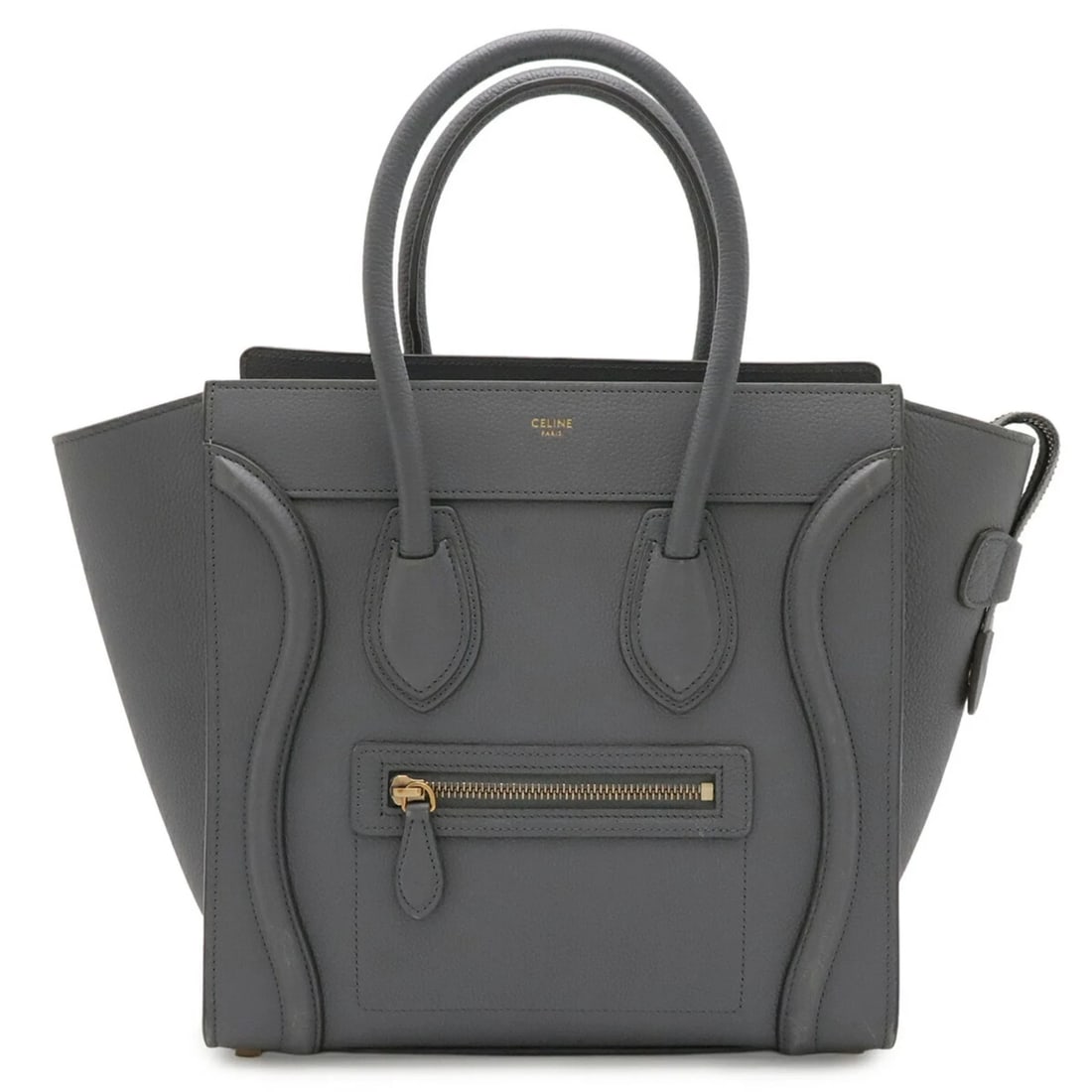 CELINE LUGGAGE MICRO SHOPPER TOTE BAG HANDBAG: CELINE Luggage Micro Shopper Tote Bag Handbag Brand: Celine Type/Style: Handbag, Tote bag Material: Leather Color: Gray Size: (HxWxD) 26cm x 13.5cm / 10.23inch x 5.31inch Accessories: None